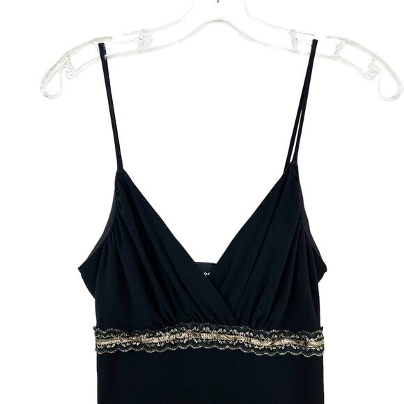 Vintage Y2K Taboo Black Gold Mini Dress Sz M - Picture 2 of 7